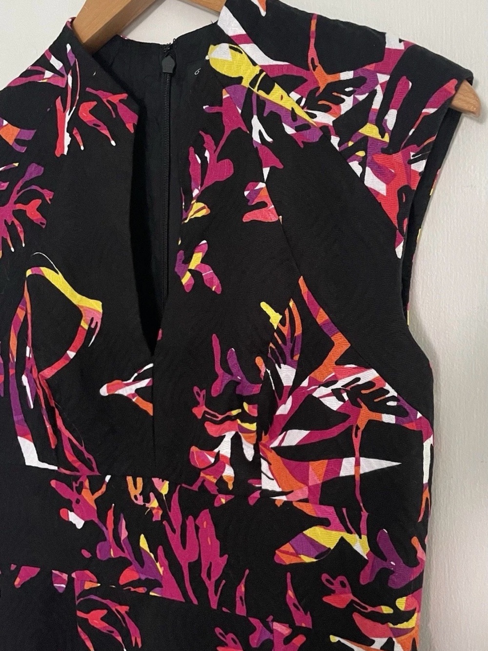 Jax Black Midi Dress with Magenta and Orange Floral Print - Picture 4 of 16